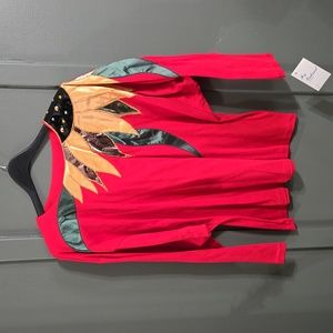 By Gabriel Red Sunflower Top